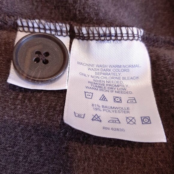 Lands End Velour Full Zip Jacket Sweatshirt Brown Fall Winter Size Large 14 16 - Picture 11 of 11